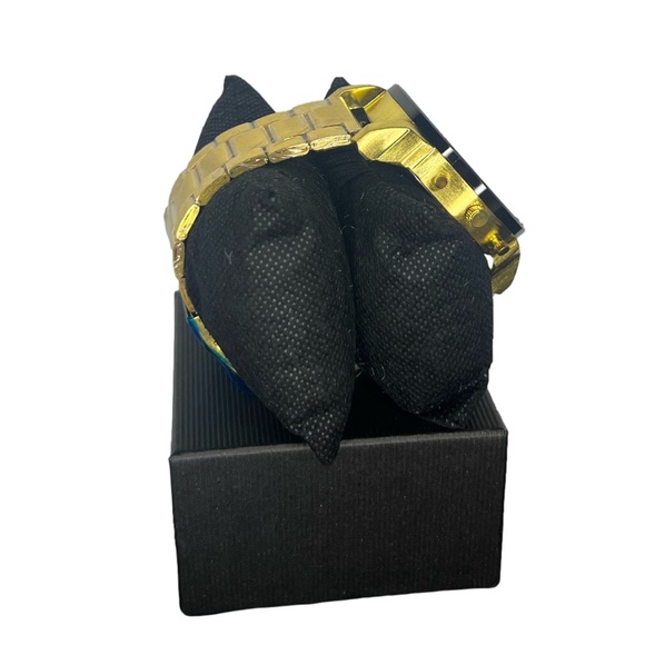 Mens Gold Big Dial Face fashion Watch Tactical Bling Sport beauty Baller Money 2 - Picture 2 of 4